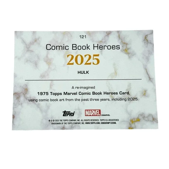 2025 Topps Marvel Comic Book Heroes 1975 Hulk 121 Gamma Raywave Gold #021/150 - Picture 6 of 6